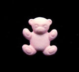 B17255 15mm Baby Pink Teddy Bear Shaped Novelty Shank Button - Ribbonmoon