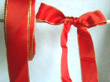 R5070 26mm Red Double Faced Satin Ribbon, Metallic Gold Edge - Ribbonmoon