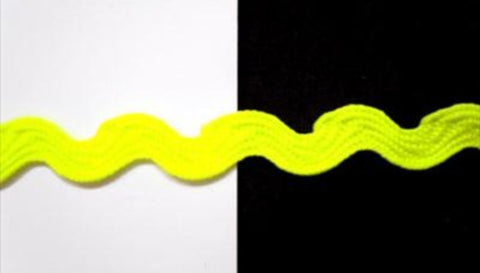 RIC126 9mm Fluoresccent Yellow Ric Rac Braid - Ribbonmoon