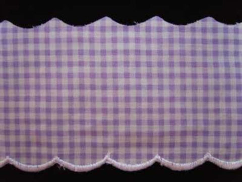 L334 82mm Lilac and White 100% Cotton Flat Anglaise Lace - Ribbonmoon