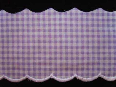 L334 82mm Lilac and White 100% Cotton Flat Anglaise Lace - Ribbonmoon