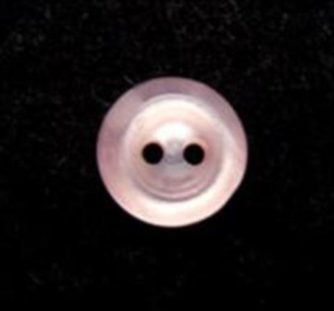 B6429 11mm Pale Azalea Pink Pearlised Polyester 2 Hole Button - Ribbonmoon