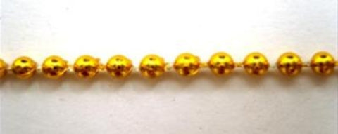 PT116 3mm Metallic Deep Gold Strung Pearl / Bead String Trimming - Ribbonmoon