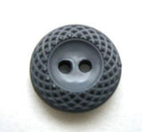 B10123 16mm Smoked Grey Textured Rim 2 Hole Button - Ribbonmoon