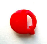 B7079 15mm Letter Q Alphabet Shank Button Red