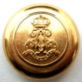B6624 23mm Gold Domed Metal Blazer Button with a Coat of Arms Design - Ribbonmoon