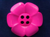 B17937 64mm Bright Hot Pink Giant Flower Shaped 4 Hole Button