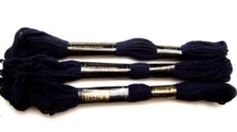 S071 8 Metre Skein Navy Cotton Embroidery Thread, 6 Strand Colourfast - Ribbonmoon