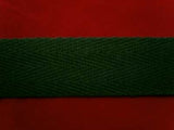 WTAPE12 25mm Forest Green Herringbone Twill Tape 100% Cotton Webbing - Ribbonmoon