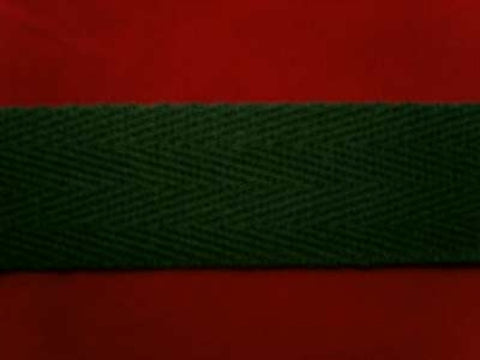 WTAPE12 25mm Forest Green Herringbone Twill Tape 100% Cotton Webbing - Ribbonmoon