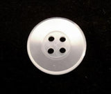 B10887 14mm White Pearlised Polyester 4 Hole Button - Ribbonmoon