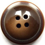 B15451 25mm Tonal Brown High Gloss Slightly Domed 4 Hole Button - Ribbonmoon