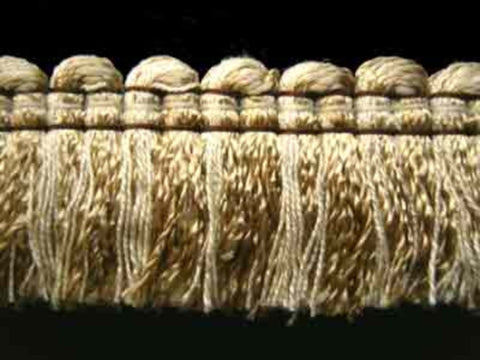 FT1513 3cm Honey Gold and Natural Cream Cut Ruched Fringing - Ribbonmoon