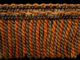FT528 10cm Orange,Sage,Green and Black Bullion Fringe - Ribbonmoon