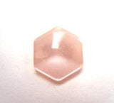 B12122 15mm Baby Pink Hexagonal Polyester Shank Button - Ribbonmoon