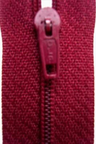 Z3598 18cm Burgundy Nylon Pin Lock No.3 Closed End Zip - Ribbonmoon