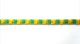 C449 2.5mm Emerald Green and Yellow Woven Silk Decorative Cord