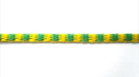 C449 2.5mm Emerald Green and Yellow Woven Silk Decorative Cord