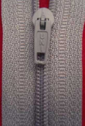 Z2345 18cm Pale Grey Nylon Pin Lock No.3 Closed End Zip - Ribbonmoon