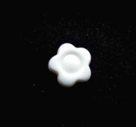 B12420 10mm White Flower Shape Novelty Shank Button - Ribbonmoon