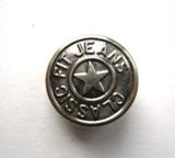 B4703 16mm Gun Metal Steel Jeans Button on a Plastic Shank - Ribbonmoon