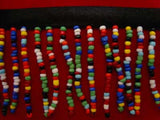 Bead Fringe 55 35mm Mixed Colour Glass Beads on a Black Satin Ribbon