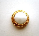 B9695 15mm Pearl and Gilded Coppery Gold Shank Button - Ribbonmoon
