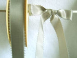 R5384 22mm Silver Grey Double Face Satin Ribbon Picot Faether Edge - Ribbonmoon
