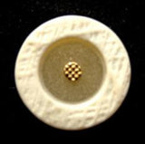 B6538 20mm Creams, Gold with a Stone Effect Textured Rim Shank Button - Ribbonmoon