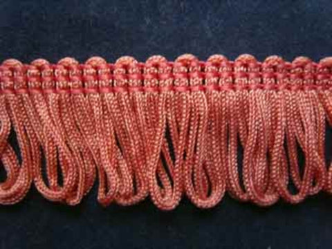 FT1450 26mm Bright Coral Pink Dense Looped Dress Fringe - Ribbonmoon