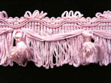 FT552 55mm Tea Rose Pink Tassel Fringe on a Decorated Braid - Ribbonmoon