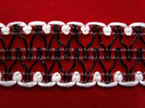 FT946 24mm Black-White Lace Braid Trimming