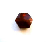 B7312 10mm Tonal Brown Hexagon Shape Pearlised Shank Button - Ribbonmoon