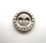 B12820 13mm Silver Light Metal Alloy 2 Hole Button - Ribbonmoon