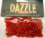 BEAD15 6mm Red Bugle Beads Size 3 - Ribbonmoon