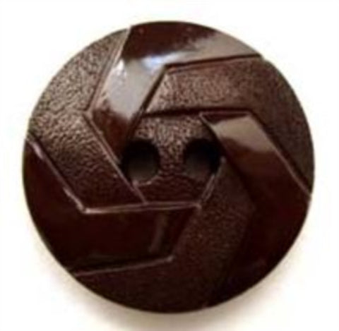 B13658 21mm Dark Brown Gloss and Textured Matt 2 Hole Button - Ribbonmoon