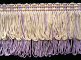 FT397 75mm Ivory and Orchid Looped Fringe on a Decorated Braid - Ribbonmoon
