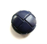 B12657 17mm Rich Navy Leather Effect "Football" Shank Button - Ribbonmoon