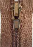 Z2960 61cm Pale Brown Nylon No.5 Open End Zip - Ribbonmoon