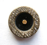 B6521 18mm Black, Gold and Stone Beige Shank Button - Ribbonmoon