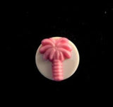 B14193 12mm Pink Palm Tree Design Novelty Shank Button - Ribbonmoon