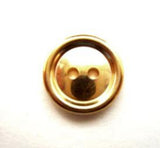 B13919 14mm Gold Gilded Poly Metallic Effect 2 Hole Button