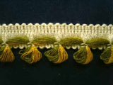 FT339 25mm Natural White, Green and Golden Yellow Braid Trimming - Ribbonmoon