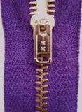 Z2174 YKK 18cm Purple Pin Lock No.3 Closed End Zip with Metal Teeth - Ribbonmoon