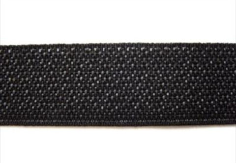 PETER03 25mm Black Petersham Non Roll Elastic. - Ribbonmoon