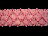SQBRAID03 25mm Rose Pinks with Iridescent Metallic Stictch Sequin Braid - Ribbonmoon