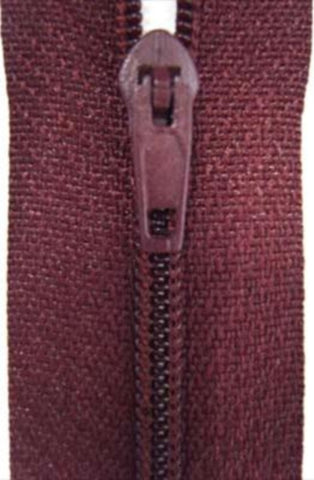 Z3154 18cm Maroon Nylon Pin Lock No.3 Closed End Zip - Ribbonmoon