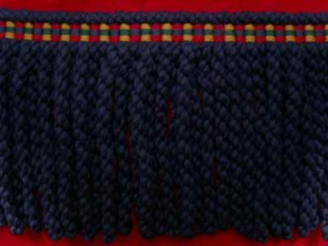 FT527 17cm Navy,Cardinal Red,Old Gold and Bottle Green Bullion Fringe - Ribbonmoon