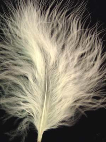 MARAB45 Ivory Marabou Feathers, 20 per pack. 10cm x 15cm approx - Ribbonmoon