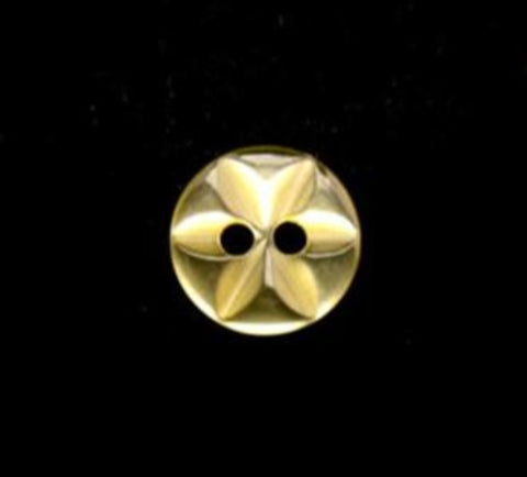 B13300 11mm Yellow Tint 2 Hole Polyester Star Button - Ribbonmoon